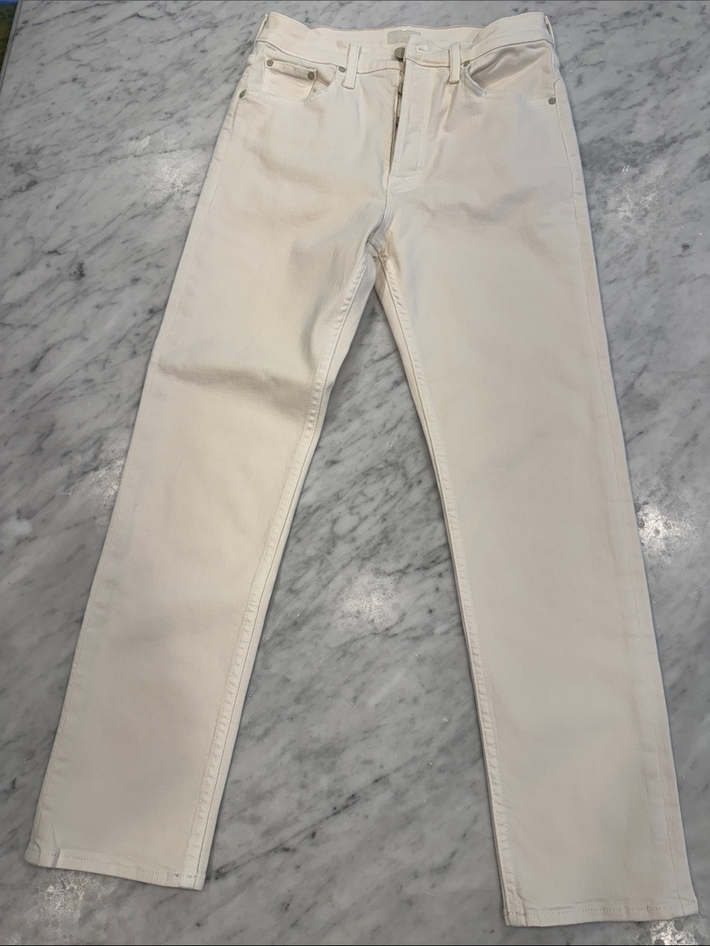 MOTHER Tomcat Ankle - Cream Puff  Off-White Jeans